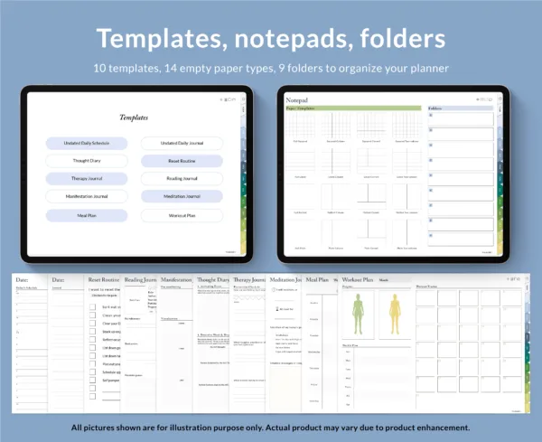 2025 Monthly Weekly Digital Planner, Horizontal, Azure Sage - Image 7