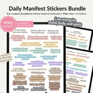 Daily Manifest Digital Stickers Bundle intro