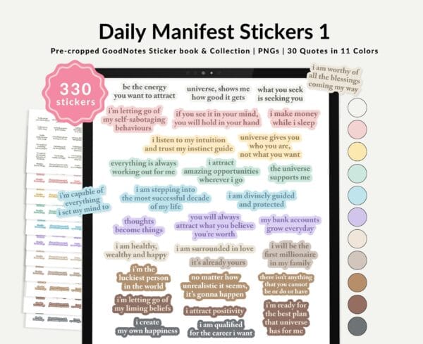 Daily Manifest Digital Stickers Set 1 intro