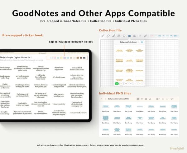 Daily Manifest Digital Stickers Set 1 goodnotes