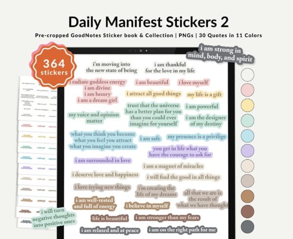 Daily Manifest Digital Stickers Set 2 intro