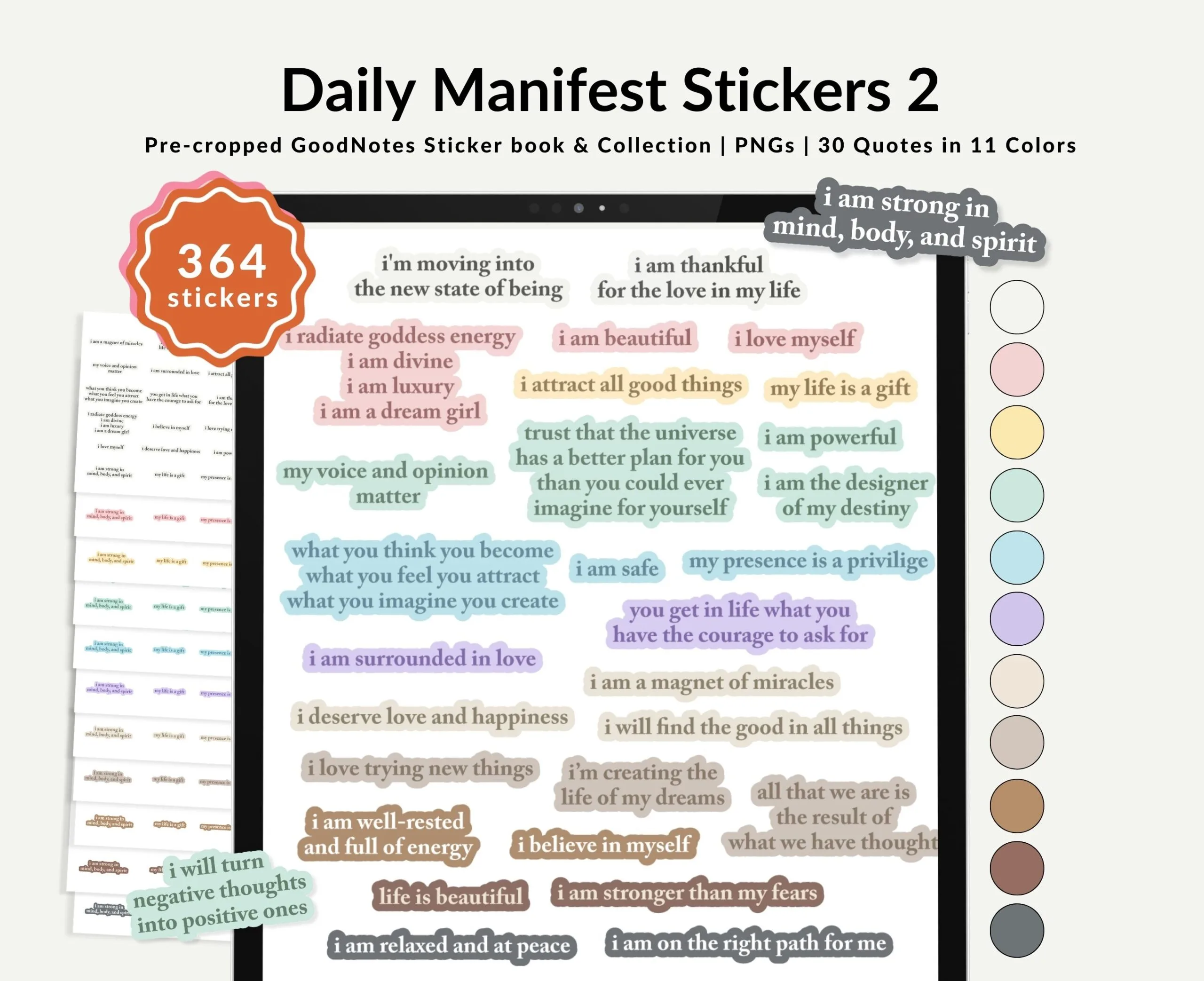 Daily Manifest Digital Stickers Set 2 intro