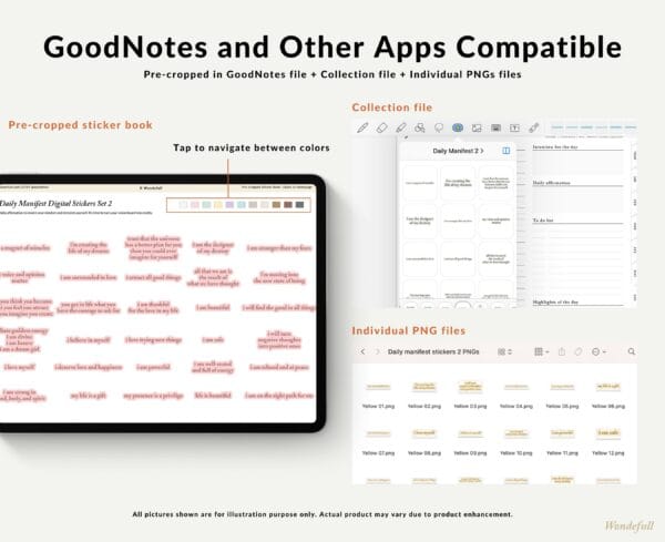 Daily Manifest Digital Stickers Set 2 goodnotes