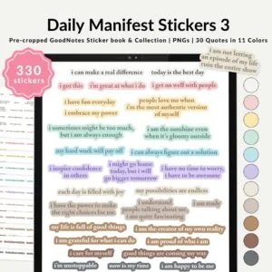 Daily Manifest Digital Stickers set 3 intro