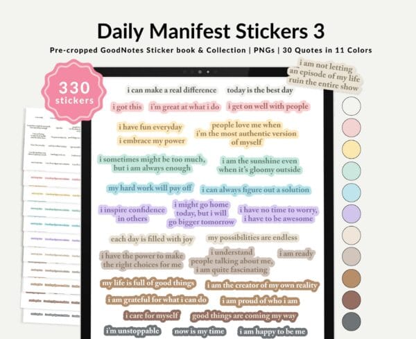 Daily Manifest Digital Stickers set 3 intro