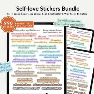 Self-love Digital Stickers Bundle intro