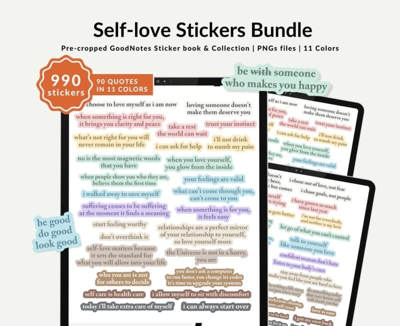 Self-love Digital Stickers Bundle intro
