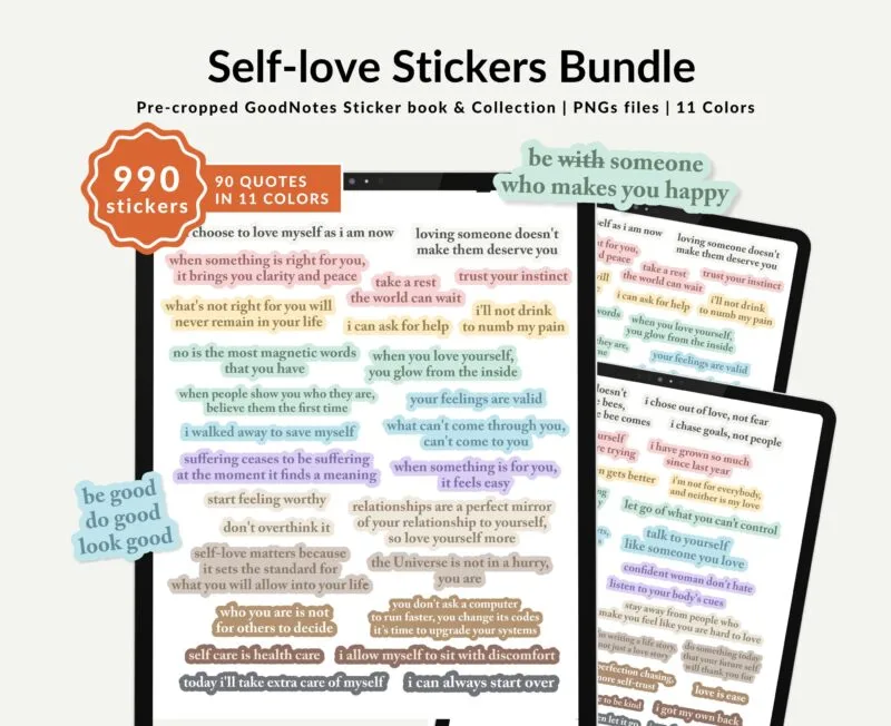 Self-love Digital Stickers Bundle intro