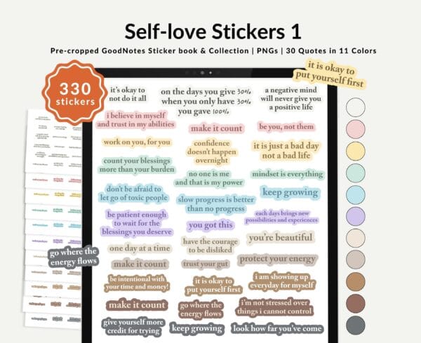 Self-love Digital Stickers Set 3 intro