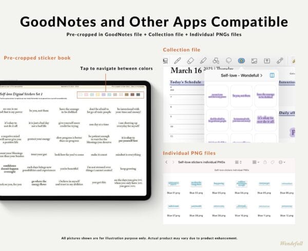 Self-love Digital Stickers Set 3 goodnotes