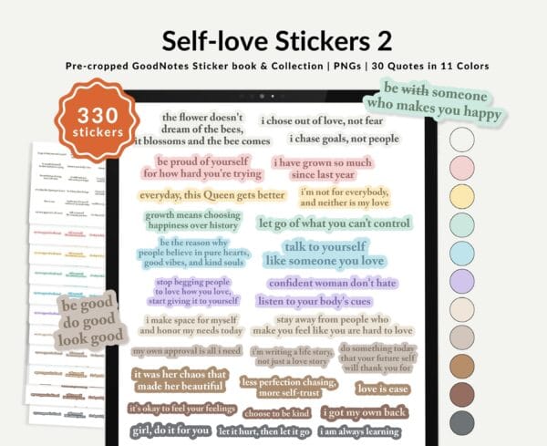 Self-love Digital Stickers Set 3 intro