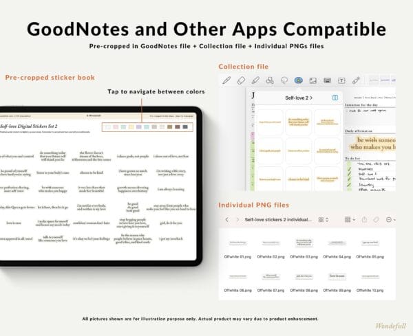 Self-love Digital Stickers Set 3 goodnotes