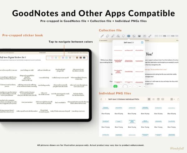 Self-love Digital Stickers Set 3 goodnotes