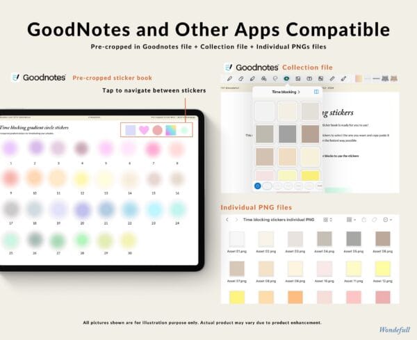 Time blocking stickers goodnotes