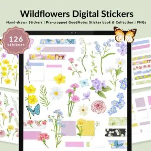 Wildflowers DIY Digital Stickers intro