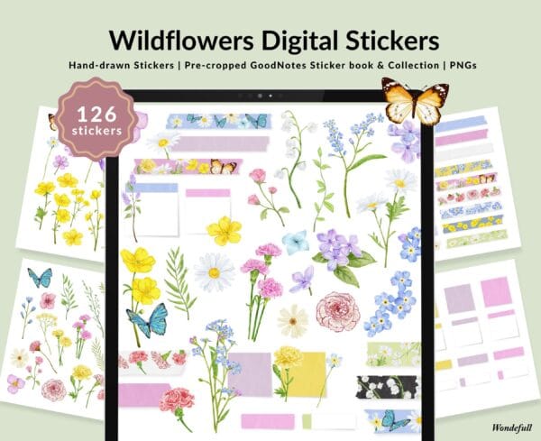 Wildflowers DIY Digital Stickers intro