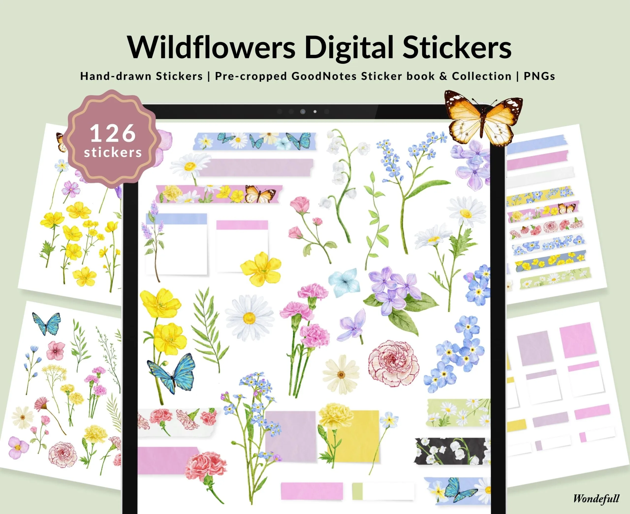 Wildflowers DIY Digital Stickers intro