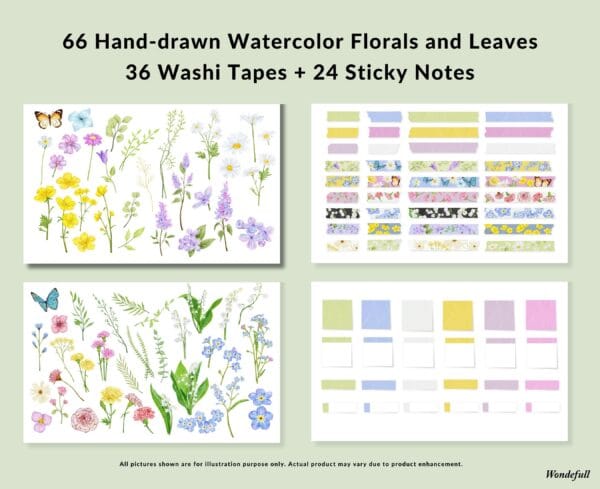 Wildflowers DIY Digital Stickers preview