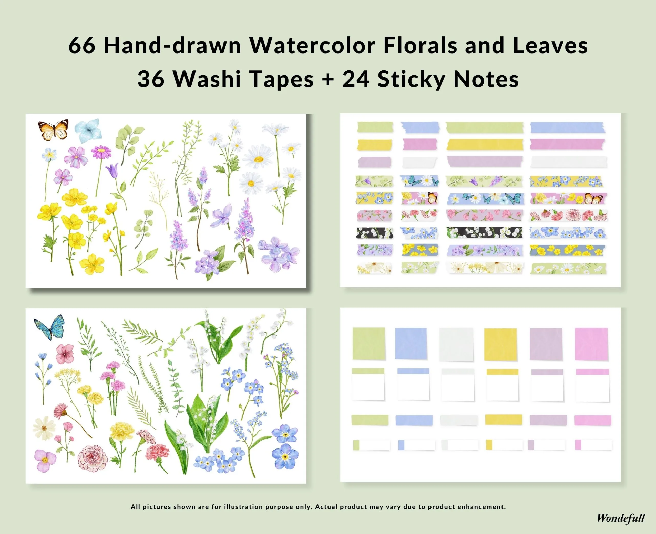 Wildflowers DIY Digital Stickers preview