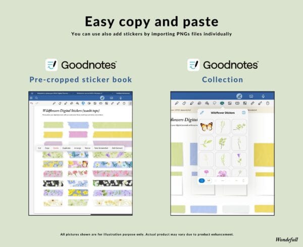 Wildflowers DIY Digital Stickers goodnotes sticker book