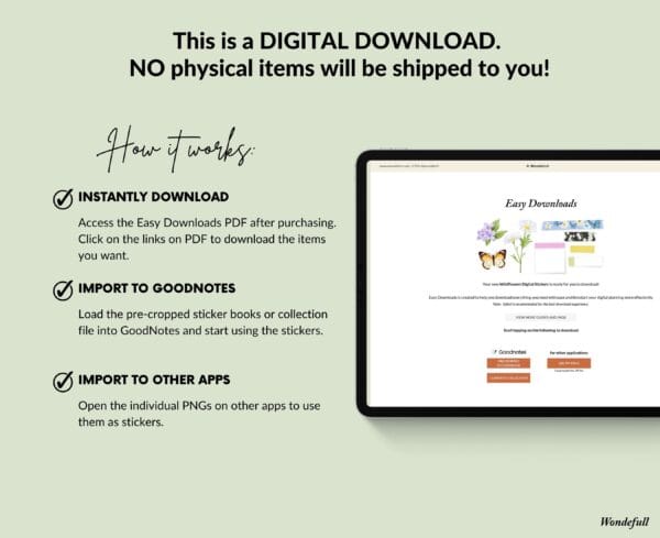Wildflowers DIY Digital Stickers digital downloads