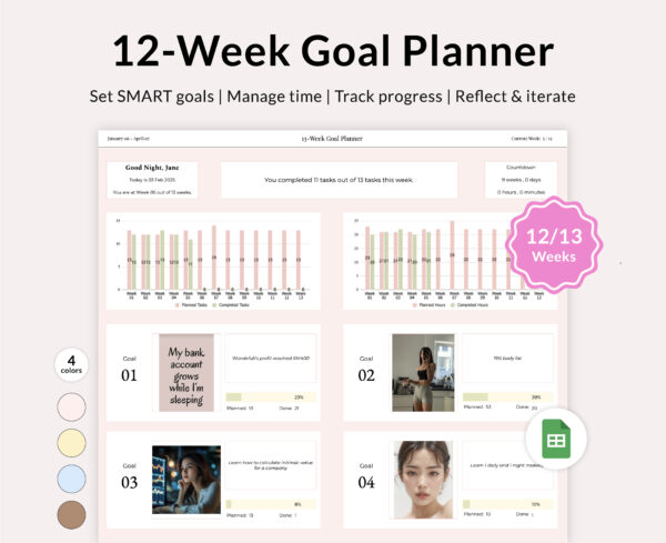 12-Week Goal Planner Google Sheets Template