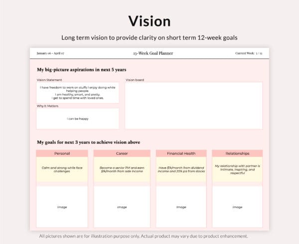 12-Week Goal Planner Google Sheets Template - Image 3