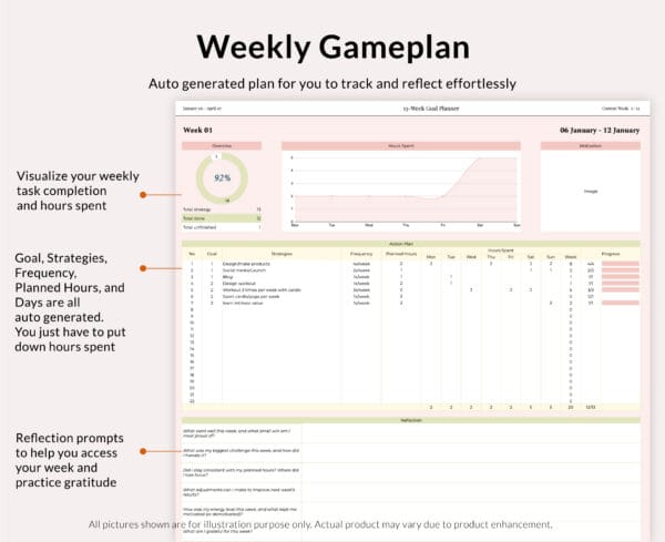 12-Week Goal Planner Google Sheets Template - Image 5