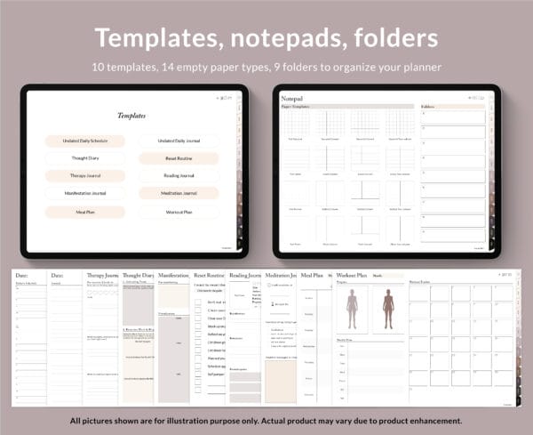 2025 Digital Weekly Planner, Monthly Planner, Horizontal, Taupe Dream - Image 6