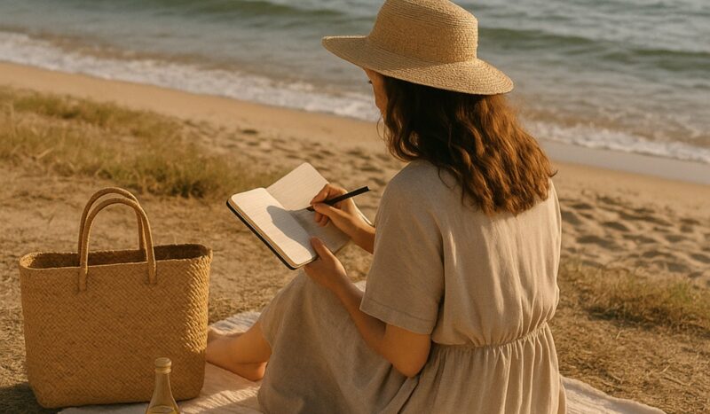 birthday journal at beach