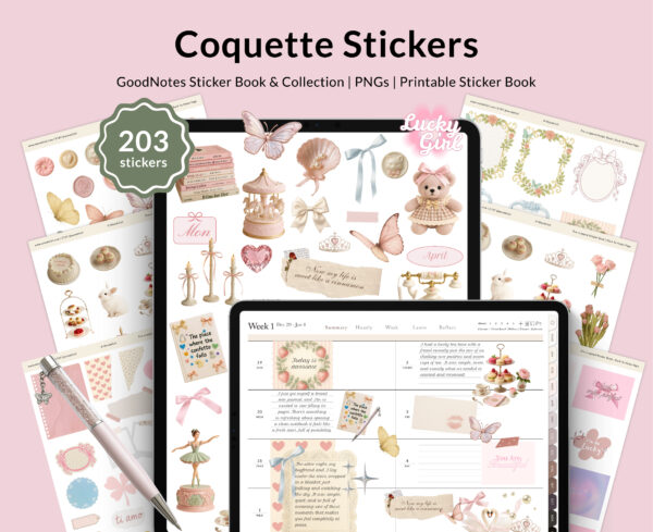 Coquette Digital Stickers Set