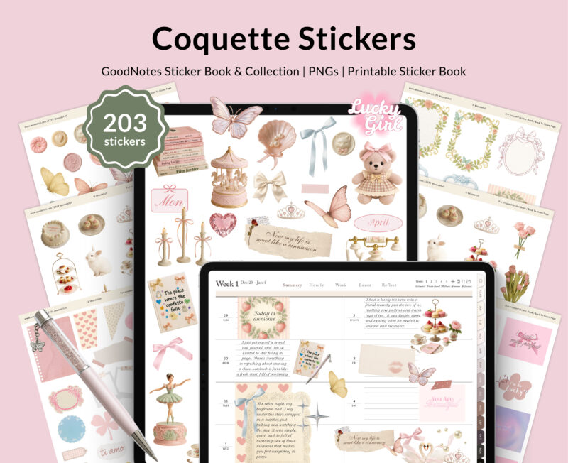 Coquette Digital Stickers Set