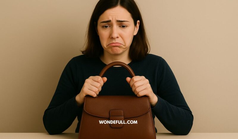 how to budget luxury bag upset woman