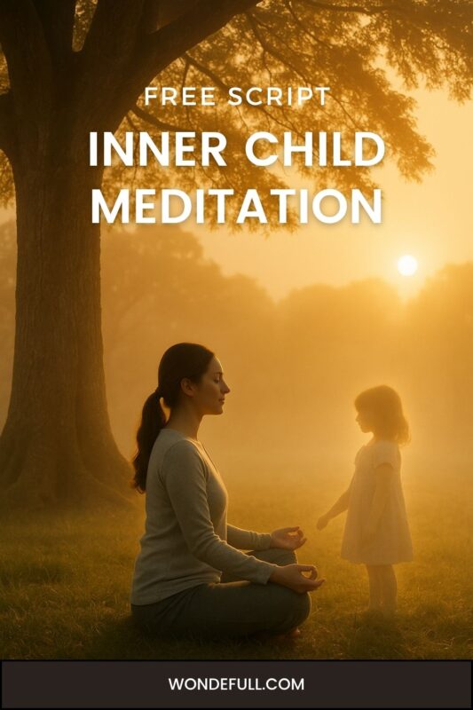 inner child meditation woman girl forest