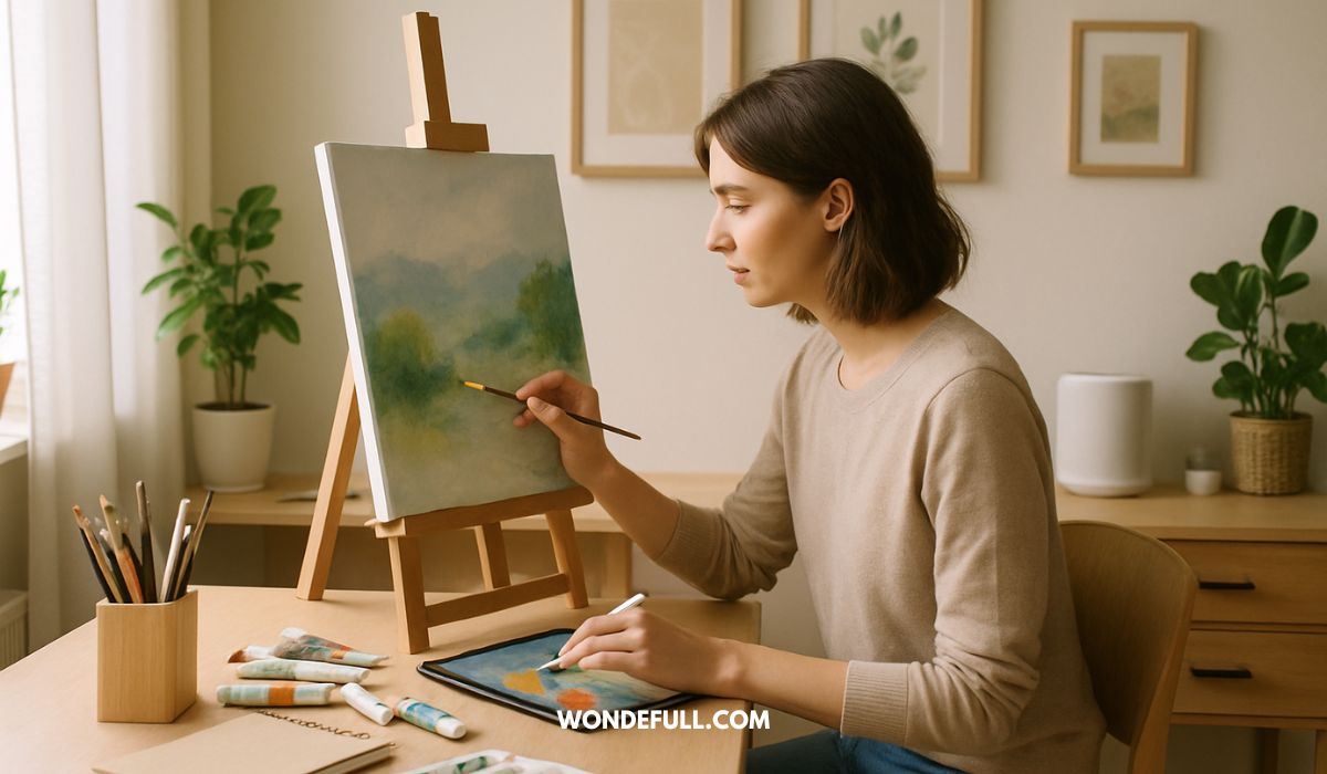 5 to 9 woman drawing