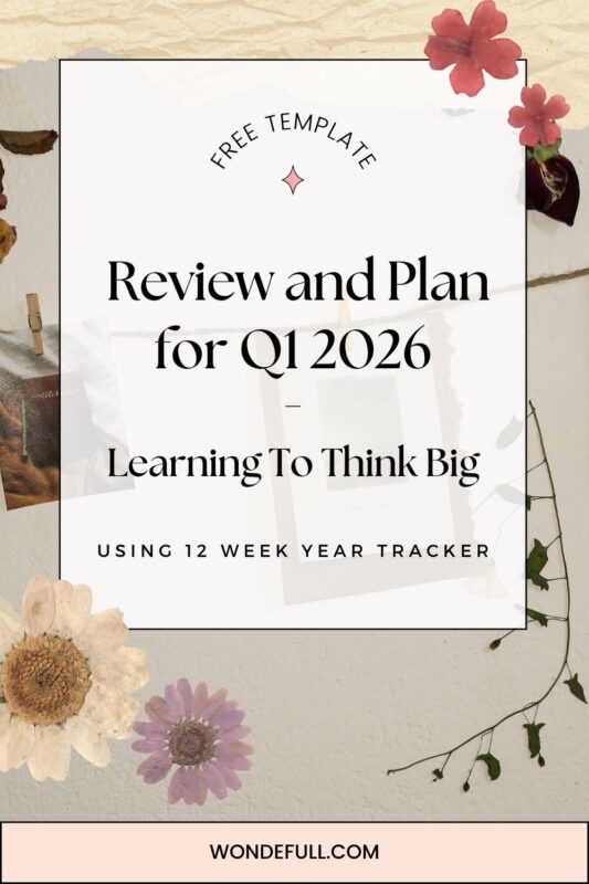 Quarterly planning Q1 2025 journal flower