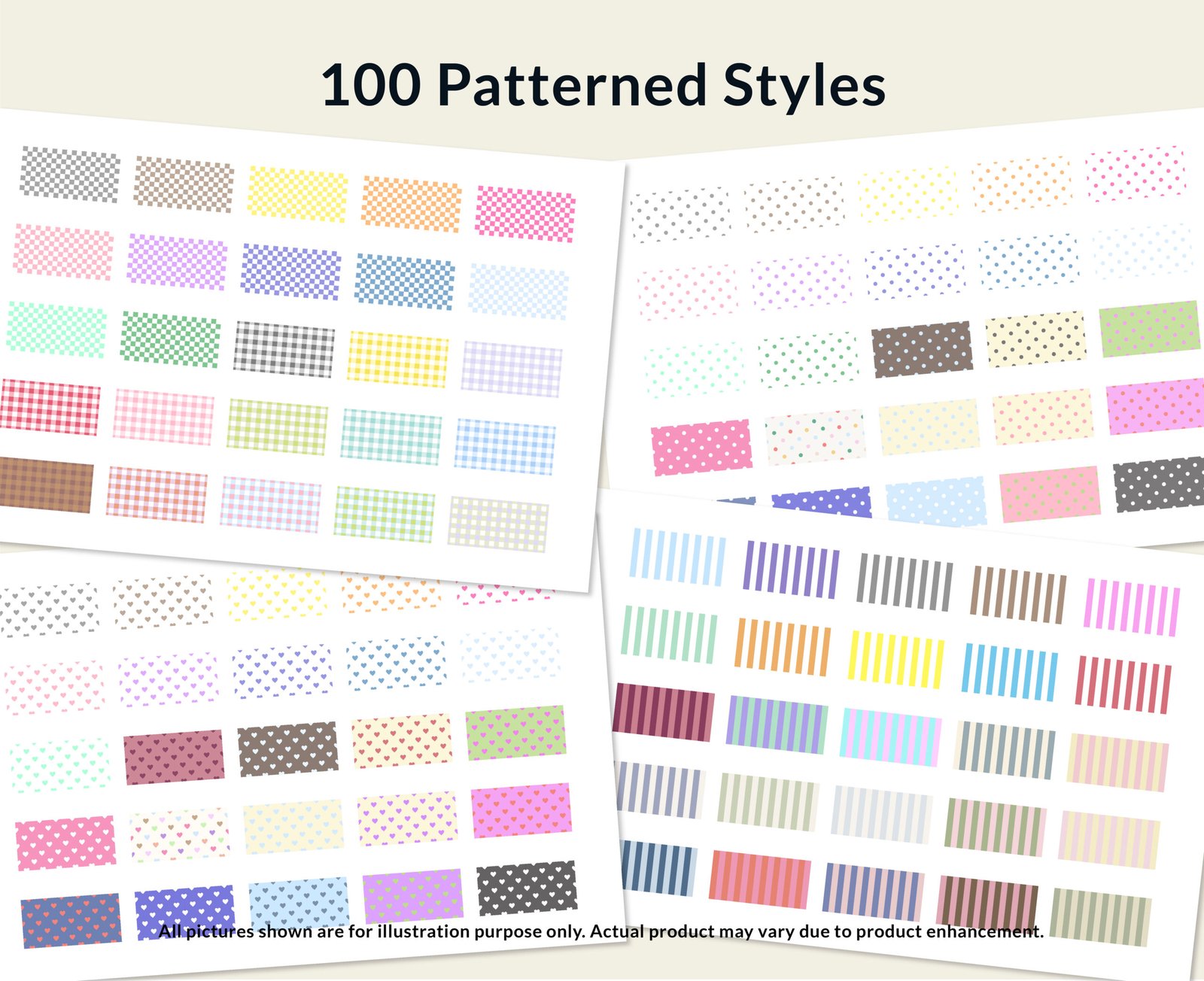 Patterned Transparent Time Blocking Digital Stickers (GoodNotes files, PNGs) - Image 2